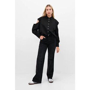 Marcella Downtown Boyfriend Shirt – Black, Size XS